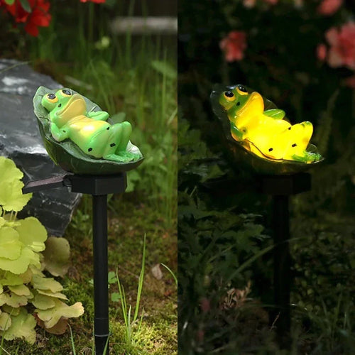LumiFrog - Solarbetriebene LED Wandleuchte in Froschform für Außenbereich