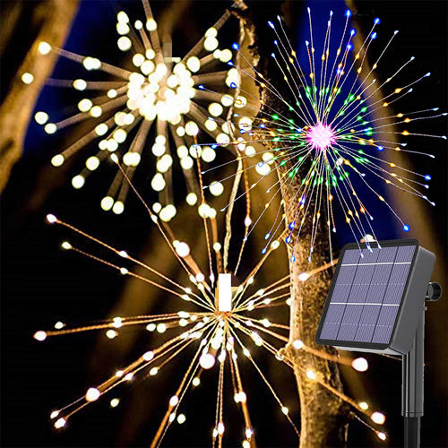 SparkLumen - Solar LED Lichterkette für Weihnachtsbaum und DIY Dekoration mit Fernbedienung, RGB Farben