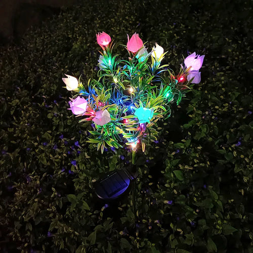 LumaFlora - Solar LED Gartenlampe für den Außenbereich, Automatisches Licht für Terrasse und Garten