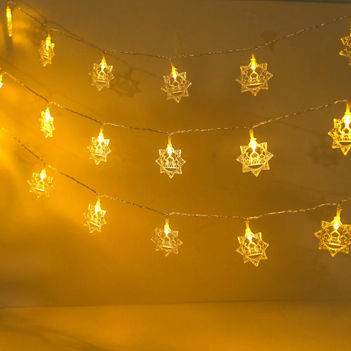 StarLumen - Eid Mubarak LED Lichterkette mit Mond und Sternen Design