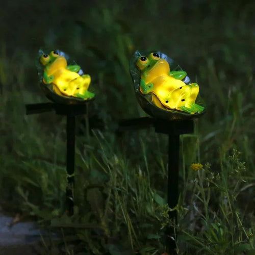 LumiFrog - Solarbetriebene LED Wandleuchte in Froschform für Außenbereich