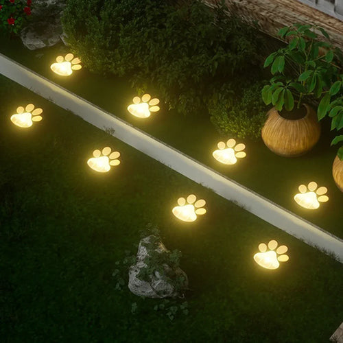 LumenPaw - Solarbetriebene Hundepfoten-Gartenleuchte mit LED, für Balkon und Garten