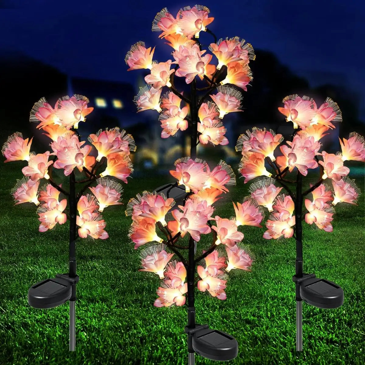 LeuchtGarten  - Wasserdichte Camellia Solarleuchten für den Garten mit 15 LED-Lichtern