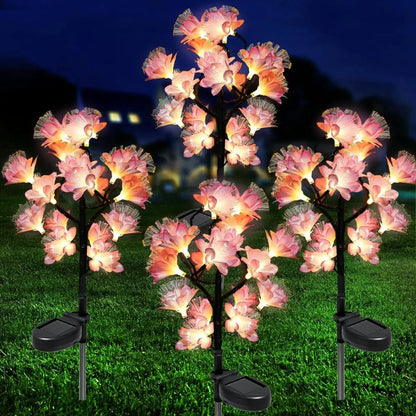 LeuchtGarten  - Wasserdichte Camellia Solarleuchten für den Garten mit 15 LED-Lichtern