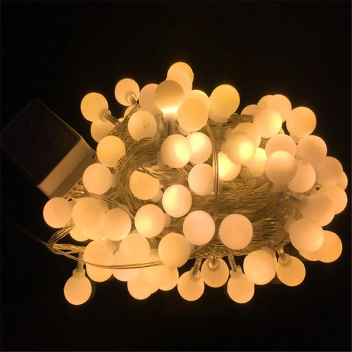 FairySphere - 220V LED Lichterkette mit 100 Kugeln, 8 Beleuchtungsmodi für Garten und Terrasse