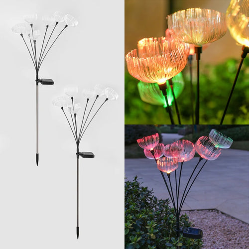 LumiJelly - 2er Set LED Jellyfish Gartenlichter mit 7 Beleuchtungsmodi für den Außenbereich