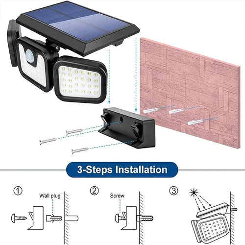 EcoLumen - Solarbetriebene LED Wandleuchte für Garten und Terrasse
