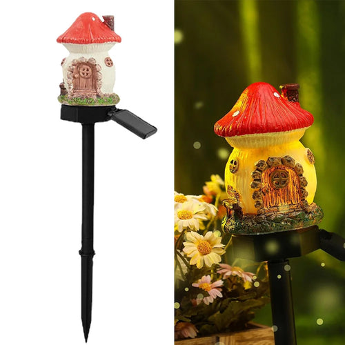 GlowMush - Solarbetriebene Pilzhaus LED Lampe für Garten und Außenbereich, wasserdicht