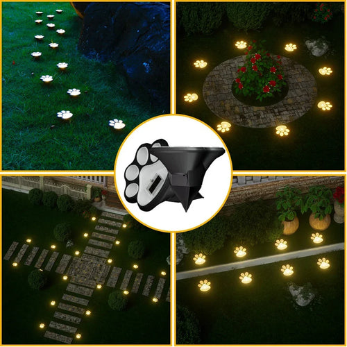 LumenPaw - Solarbetriebene Hundepfoten-Gartenleuchte mit LED, für Balkon und Garten