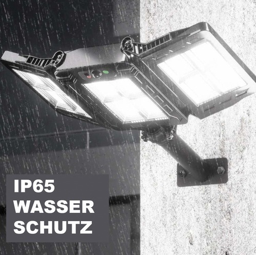 TriLumen - 3-Kopf Solarbetriebene LED Außenleuchte für helles und gleichmäßiges Licht