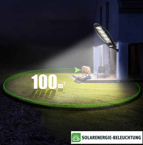 SolarFlareX - 600W Solarbetriebene LED-Gartenlampe mit Bewegungserkennung und Energieeffizienz