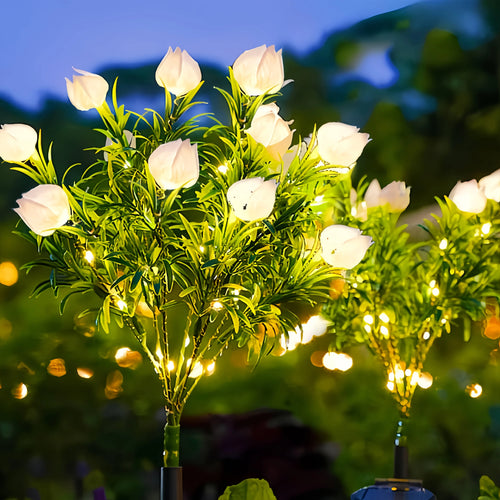 LumaFlora - Solar LED Gartenlampe für den Außenbereich, Automatisches Licht für Terrasse und Garten