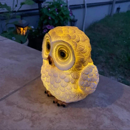 LumiOwl - Solarbetriebene LED Gartenlampe im Eulen-Design für den Außenbereich, wasserdicht