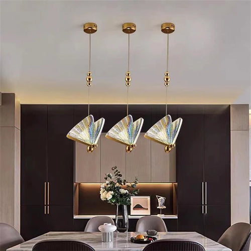 LumiWing - Moderner LED-Kronleuchter in Gold für Schlafzimmer und Wohnzimmer