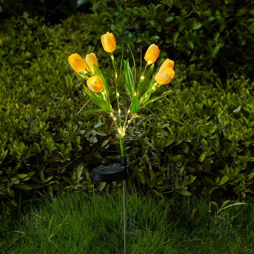 LumaTulip - Solarbetriebene LED Tulpenblumen Gartenleuchte für Außenbereich, wasserdicht