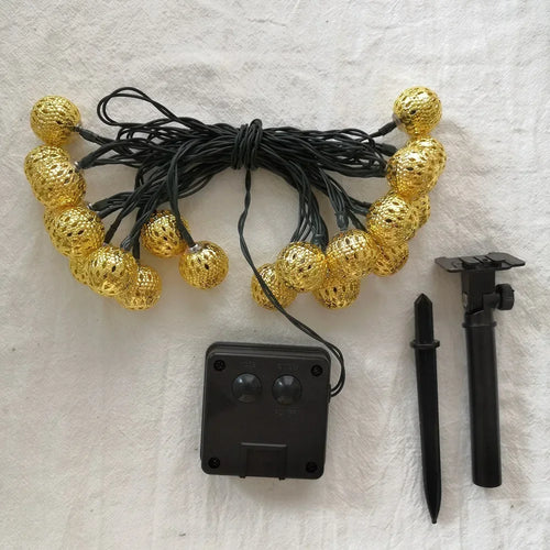 LumenBall - Solar Marokkanische Kugelleuchte für den Garten, 8 Modi für Außenbeleuchtung