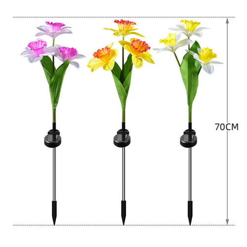 LichtBlume - Elegante Solarleuchten für Garten & Balkon, LED Narzissenlichter