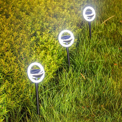LumenRing - Solarbetriebene LED Gartenleuchten im modernen Ringdesign, wasserdicht und energieeffizient