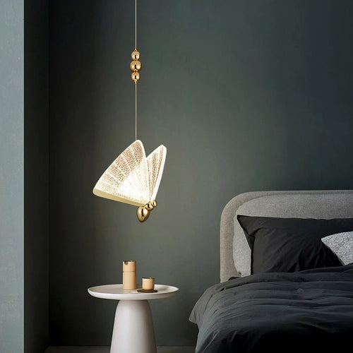 LumiWing - Moderner LED-Kronleuchter in Gold für Schlafzimmer und Wohnzimmer