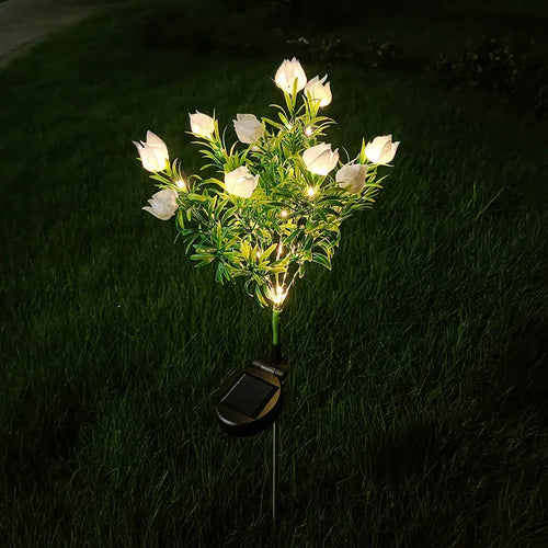 LumaFlora - Solar LED Gartenlampe für den Außenbereich, Automatisches Licht für Terrasse und Garten