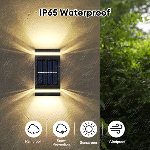 RadiantFence - Solarbetriebene LED Wall Lampe für Garten & Terrasse, wetterfest