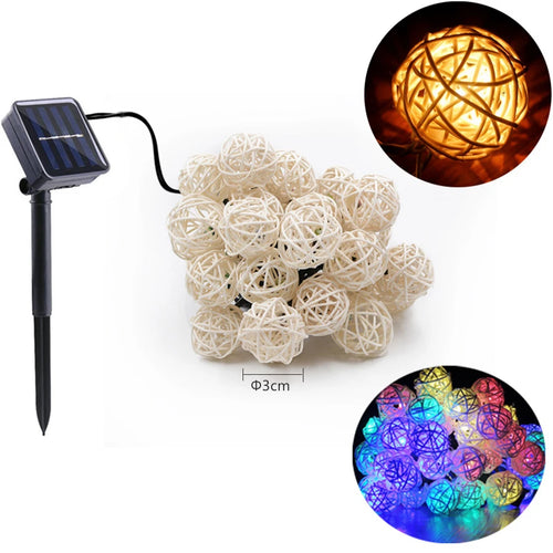 RattanGlow - Solarbetriebene LED Lichterkette für Garten und Outdoor Events
