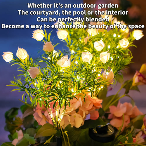 LumaFlora - Solar LED Gartenlampe für den Außenbereich, Automatisches Licht für Terrasse und Garten