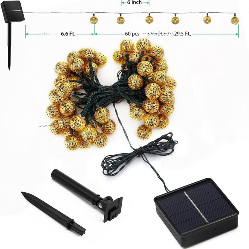 FlareLuxe - Solar Lichterketten im Marokkanischen Stil für elegante Außenbeleuchtung