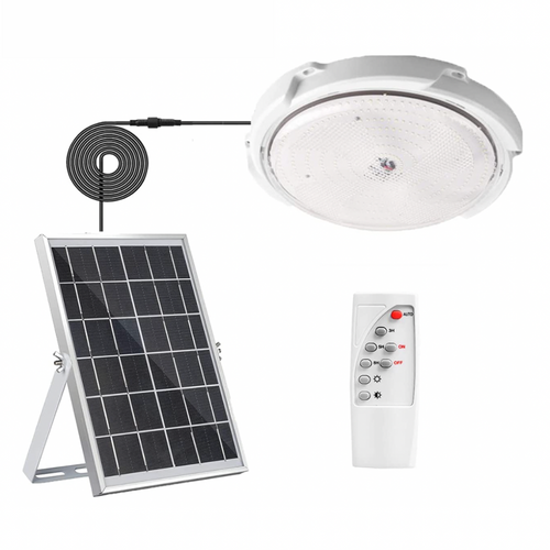LumenCeil - Solar Deckenleuchte mit Fernbedienung für Innen- und Außenbereiche