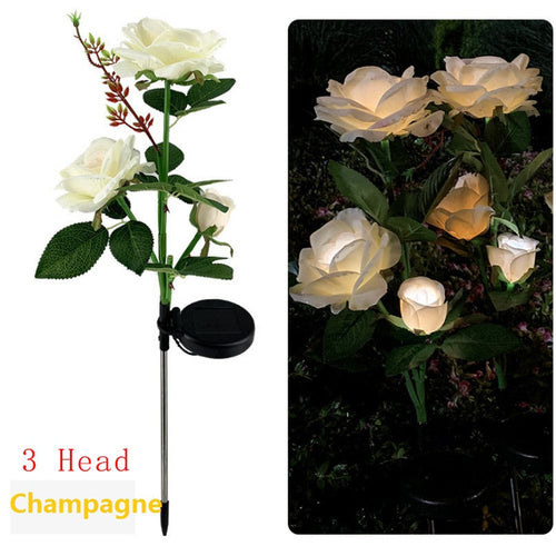FloraLume – Elegante Solar LED Gartenleuchte im Rosenblüten-Design