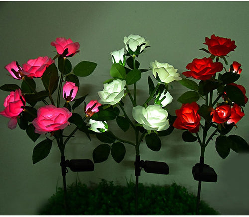 FloraLume – Elegante Solar LED Gartenleuchte im Rosenblüten-Design