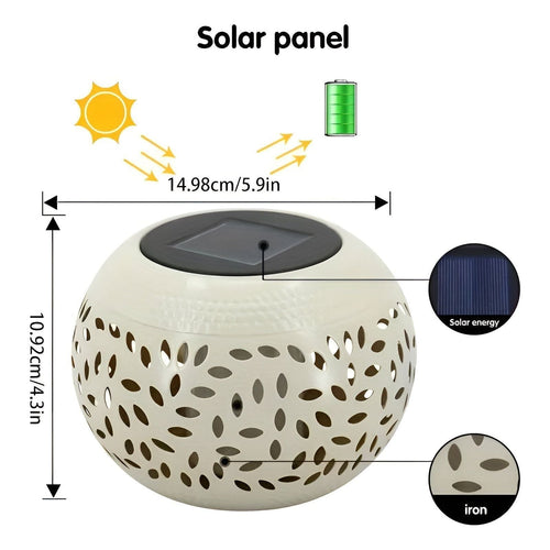 TwinkleLicht - Metallische Solar-Terrassenbeleuchtung mit Punktmuster
