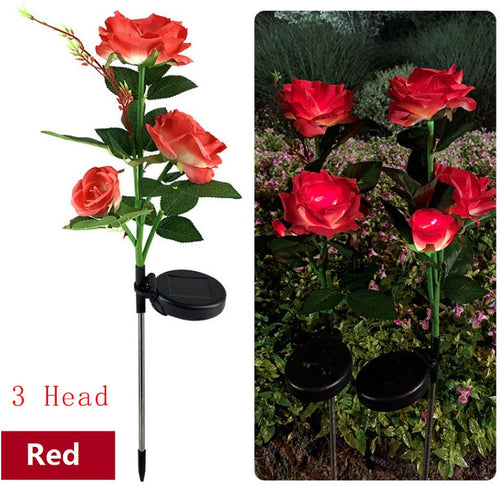 FloraLume – Elegante Solar LED Gartenleuchte im Rosenblüten-Design