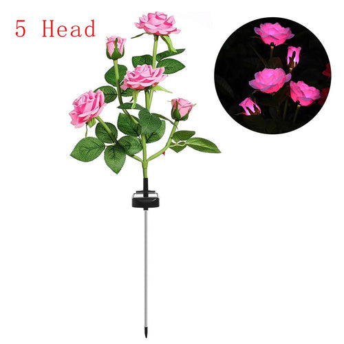 FloraLume – Elegante Solar LED Gartenleuchte im Rosenblüten-Design