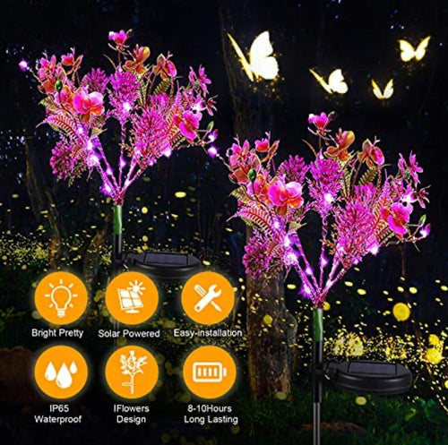 BlütenLuxe – Elegante Solar-Blumenlichter im Orchideen-Design (2x)