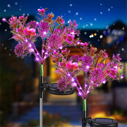 BlütenLuxe – Elegante Solar-Blumenlichter im Orchideen-Design (2x)