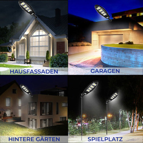 SolarFlareX - 600W Solarbetriebene LED-Gartenlampe mit Bewegungserkennung und Energieeffizienz
