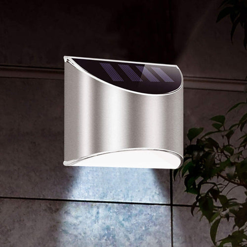 SolarLuxe - Edelstahl Solar-LED Außenwandleuchte für stilvolle Gartenbeleuchtung-2