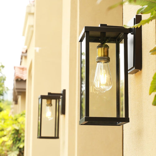 LumiRadenko - Retro Glas Außenwandleuchte für romantische Gartenbeleuchtung
