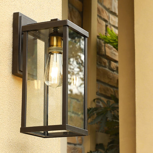 LumiRadenko - Retro Glas Außenwandleuchte für romantische Gartenbeleuchtung