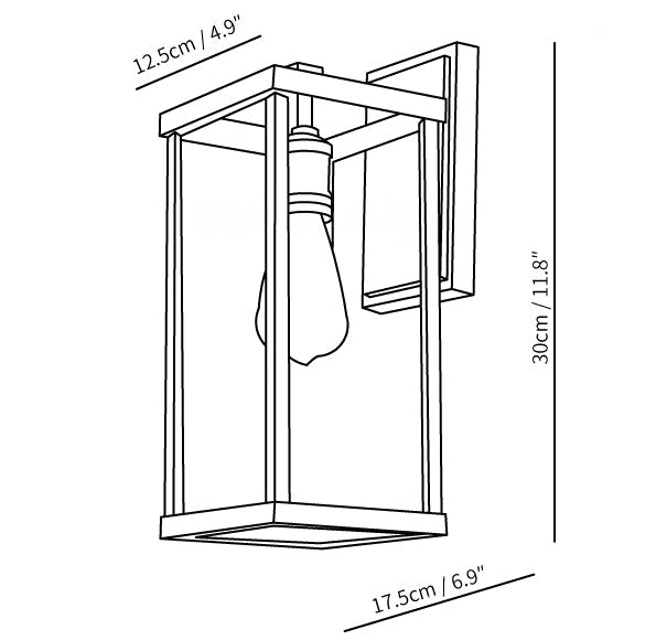 LumiRadenko - Retro Glas Außenwandleuchte für romantische Gartenbeleuchtung