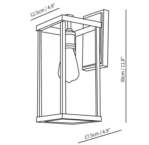 LumiRadenko - Retro Glas Außenwandleuchte für romantische Gartenbeleuchtung