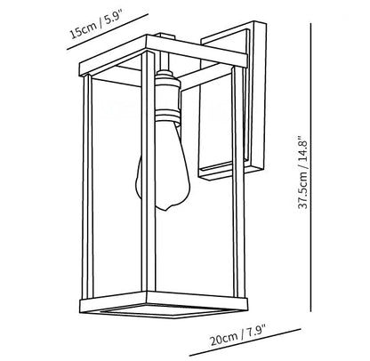 LumiRadenko - Retro Glas Außenwandleuchte für romantische Gartenbeleuchtung