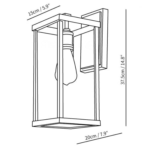 LumiRadenko - Retro Glas Außenwandleuchte für romantische Gartenbeleuchtung