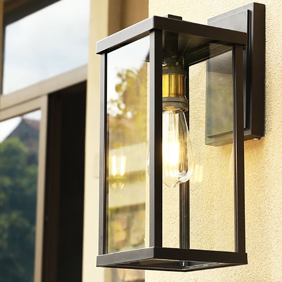 LumiRadenko - Retro Glas Außenwandleuchte für romantische Gartenbeleuchtung