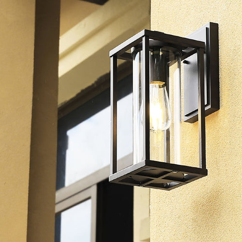 LumiRadenko - Retro Glas Außenwandleuchte für romantische Gartenbeleuchtung