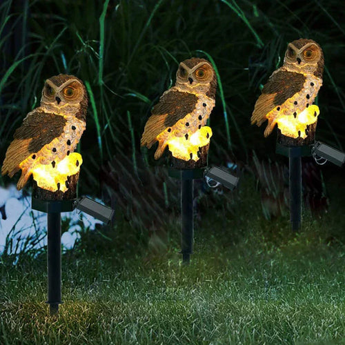 GlowHoot - Solarbetriebene LED Gartenleuchte im Eulen-Design