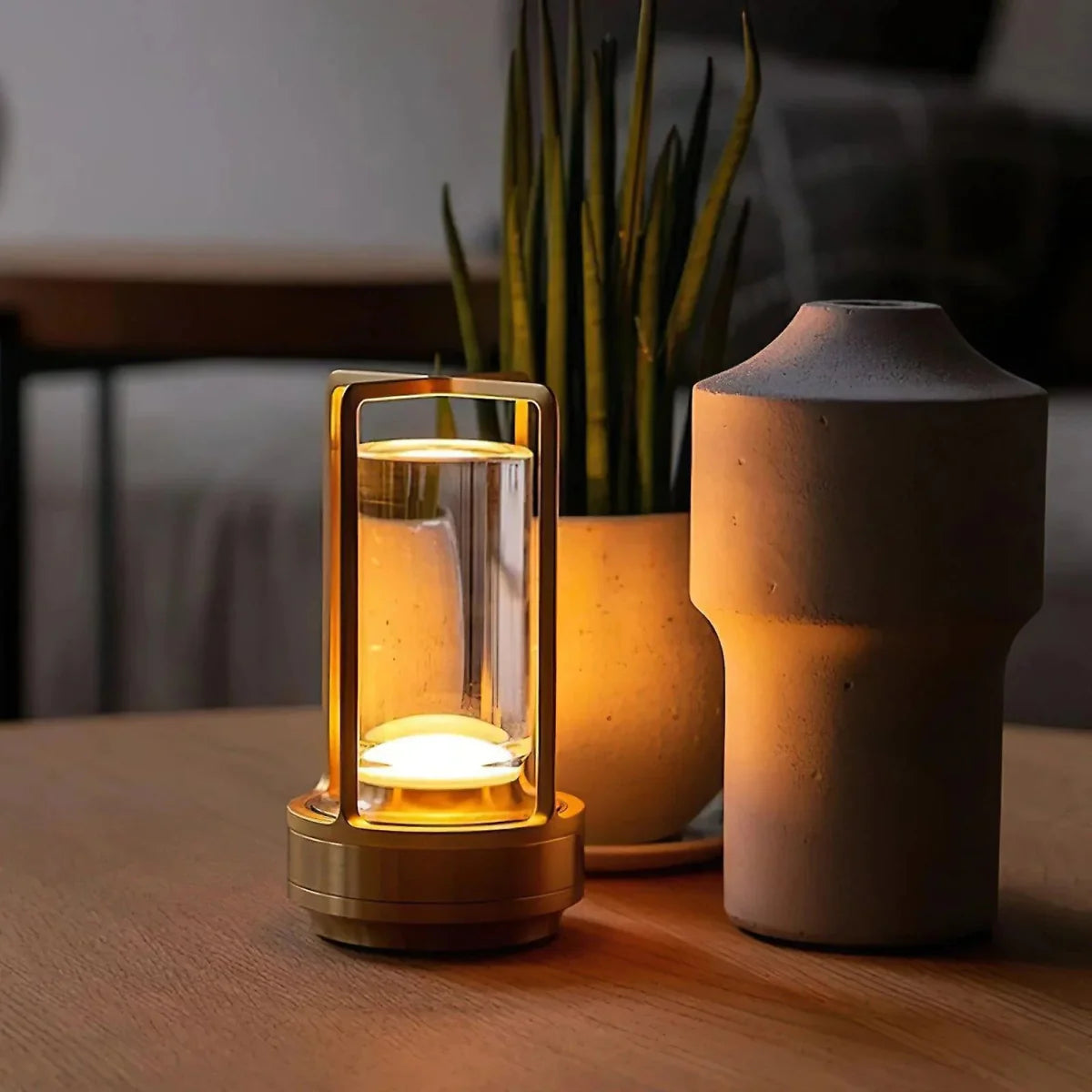 LumenDawn - Tragbare LED Lampe im Morgenröte Design für Garten und Terrasse
