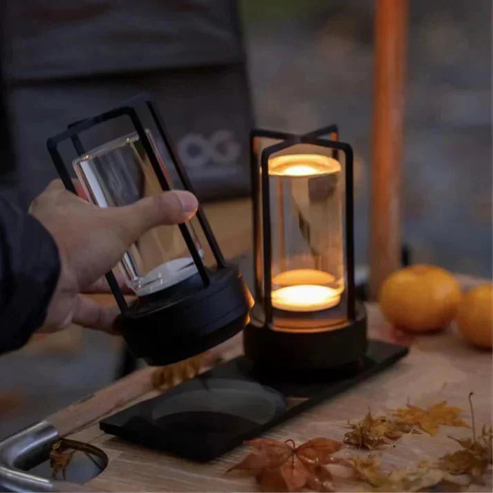 LumenDawn - Tragbare LED Lampe im Morgenröte Design für Garten und Terrasse