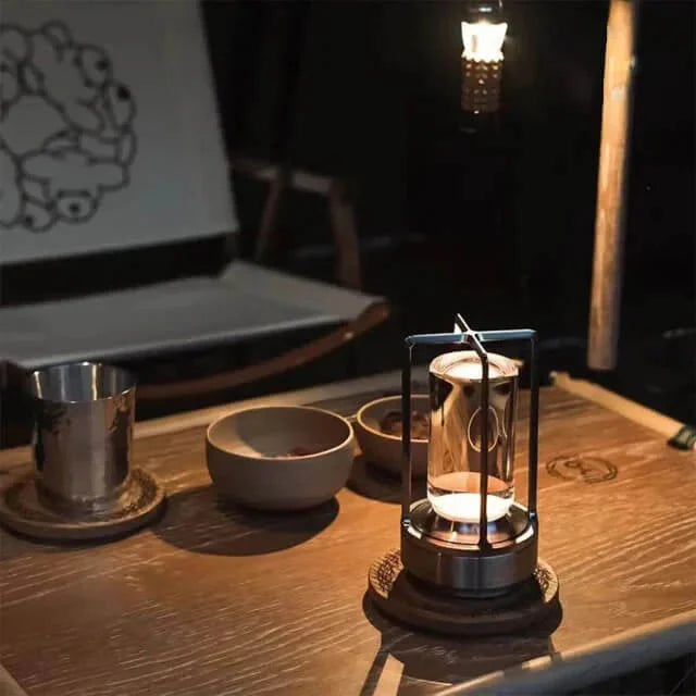 LumenDawn - Tragbare LED Lampe im Morgenröte Design für Garten und Terrasse